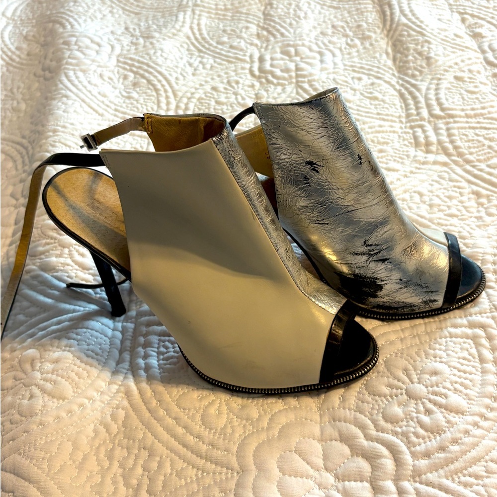 Lamb leather Open-Toe Heels